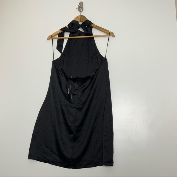 Lulus Little Black Halter  Tie Back Dress. Size Large. (NWT). - Picture 2 of 7